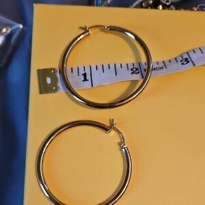 Gold Filled Over SS Hoop Earrings